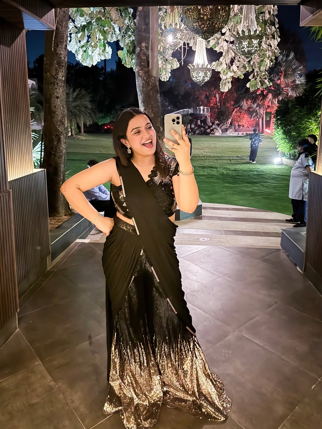 Midnight Glam Fusion Drape Saree (S-656 D-17) - Image 5