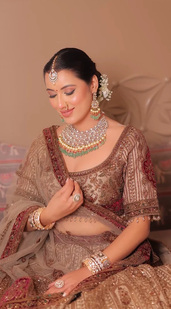 Antique Gold Deep Maroon Heritage Bridal Lehenga (DC-252547 D-56) - Image 6