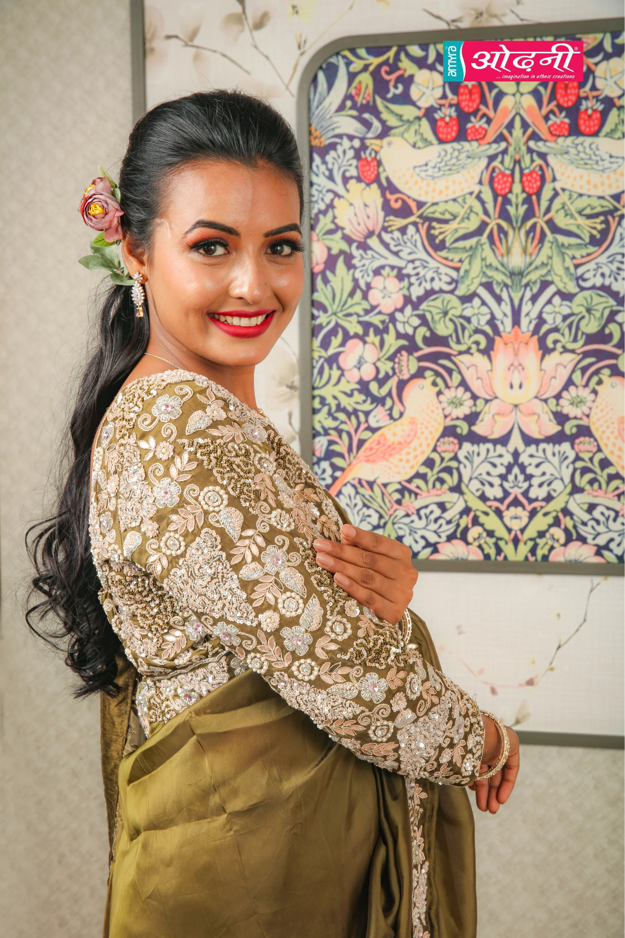 Olive Blossom Beauty Saree (IF-3010  B-67) - Image 3