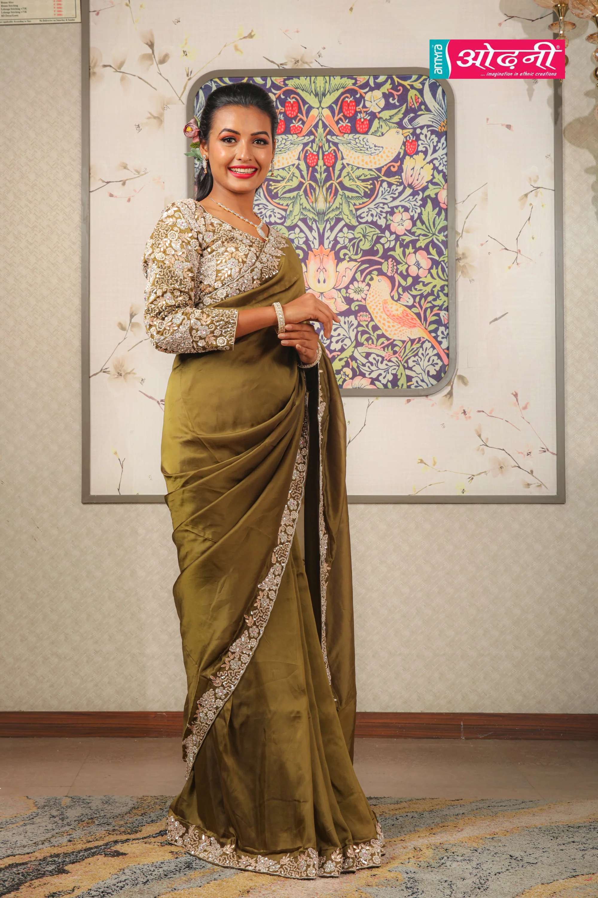 Olive Blossom Beauty Saree (IF-3010  B-67) - Image 4