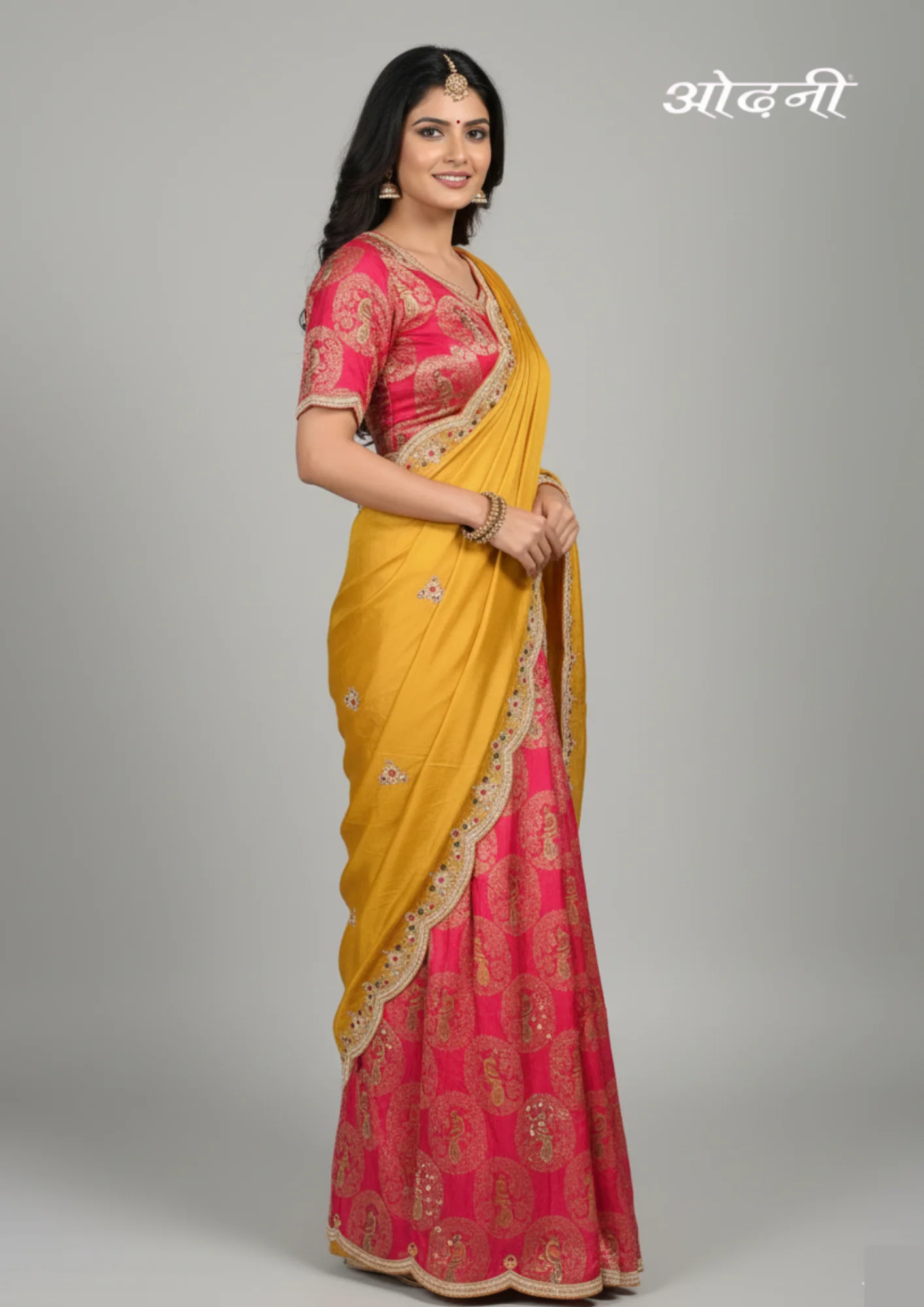 Half-and-Half Saree (7336 B-98) - Image 3