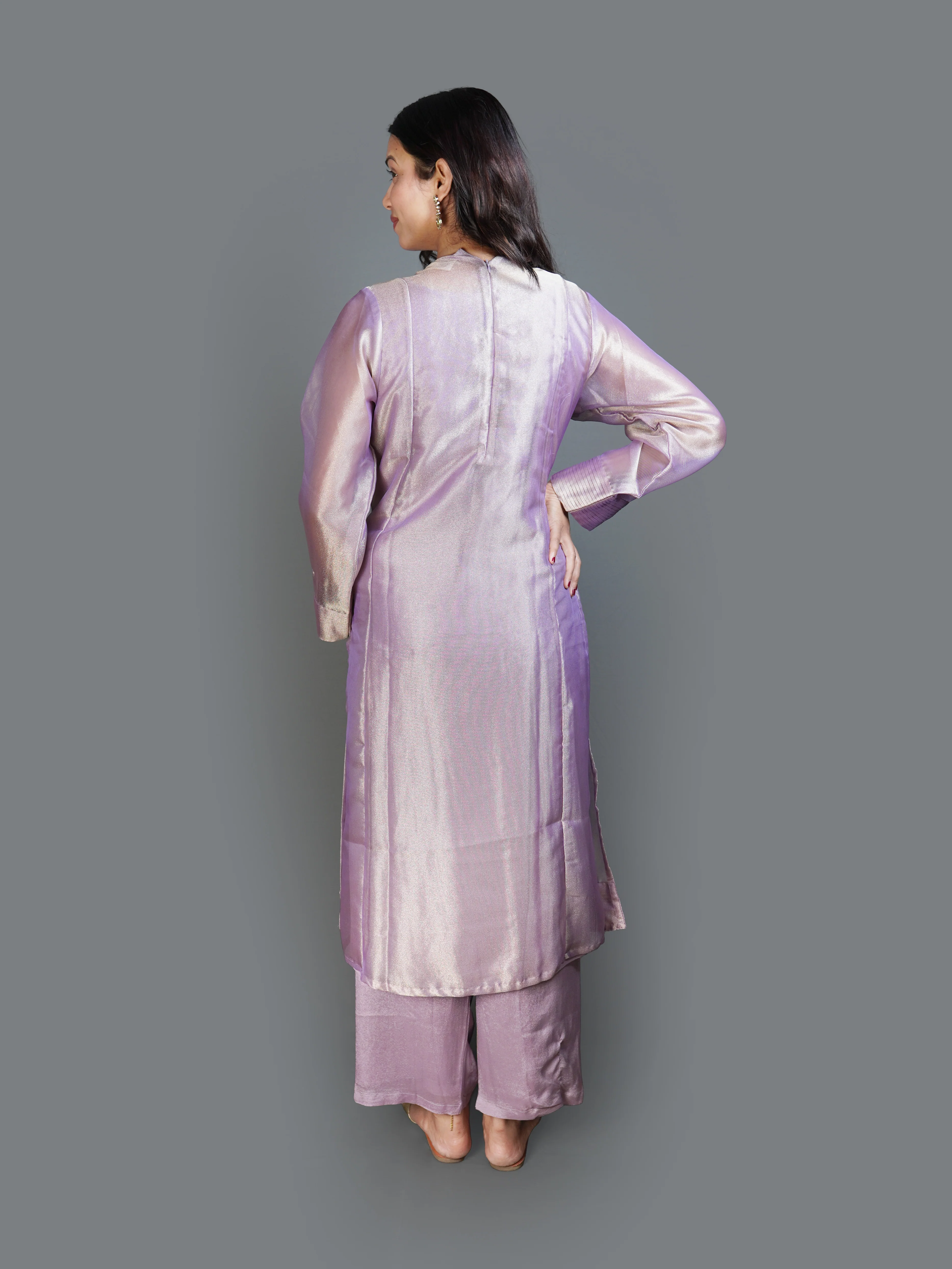 Ethereal Lavender Shimmer Kurta and Trouser Set ( DD-569 M-127) - Image 5