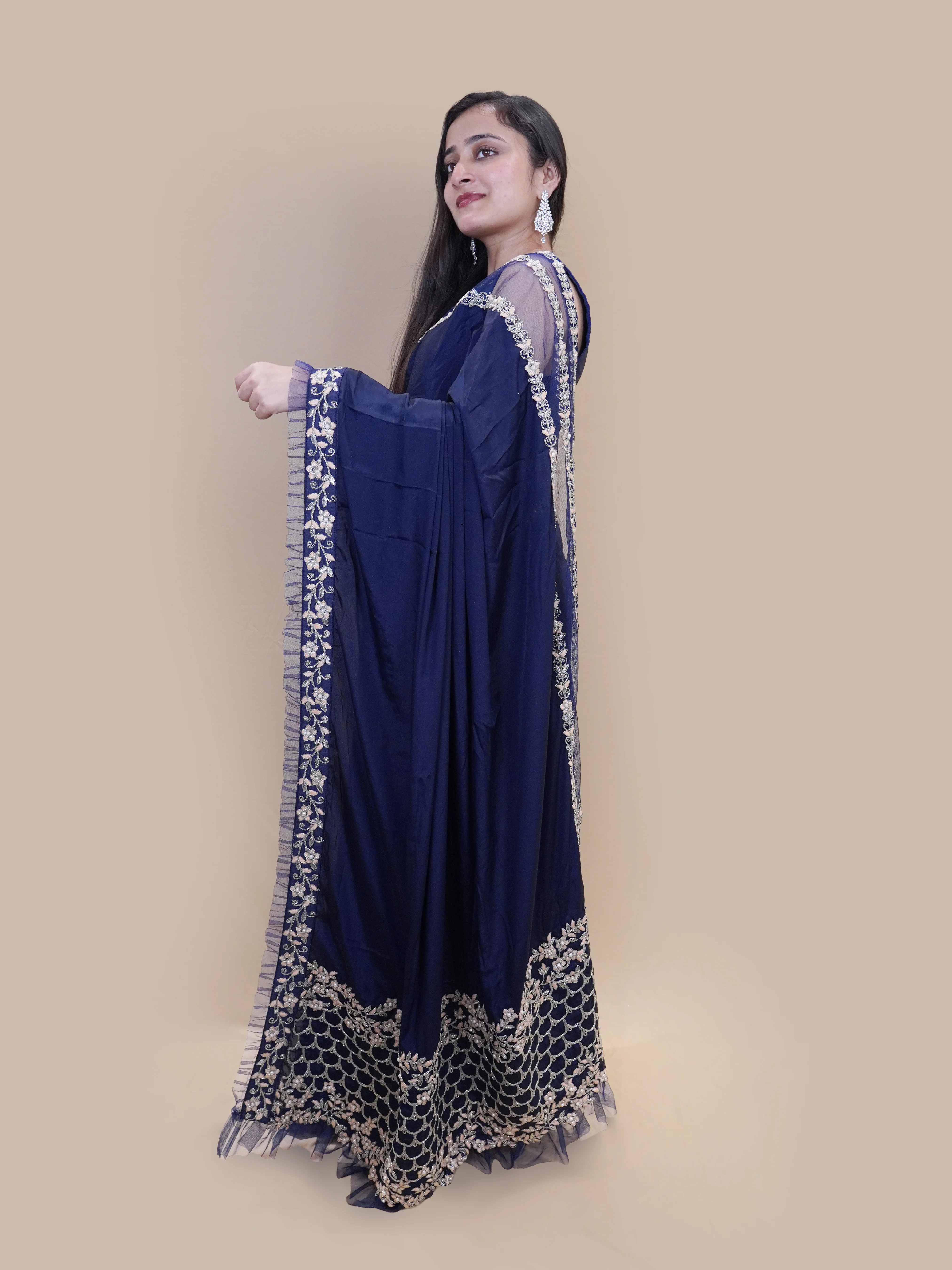 Midnight Garden Silk Georgette Saree (21724 gs-140) - Image 3