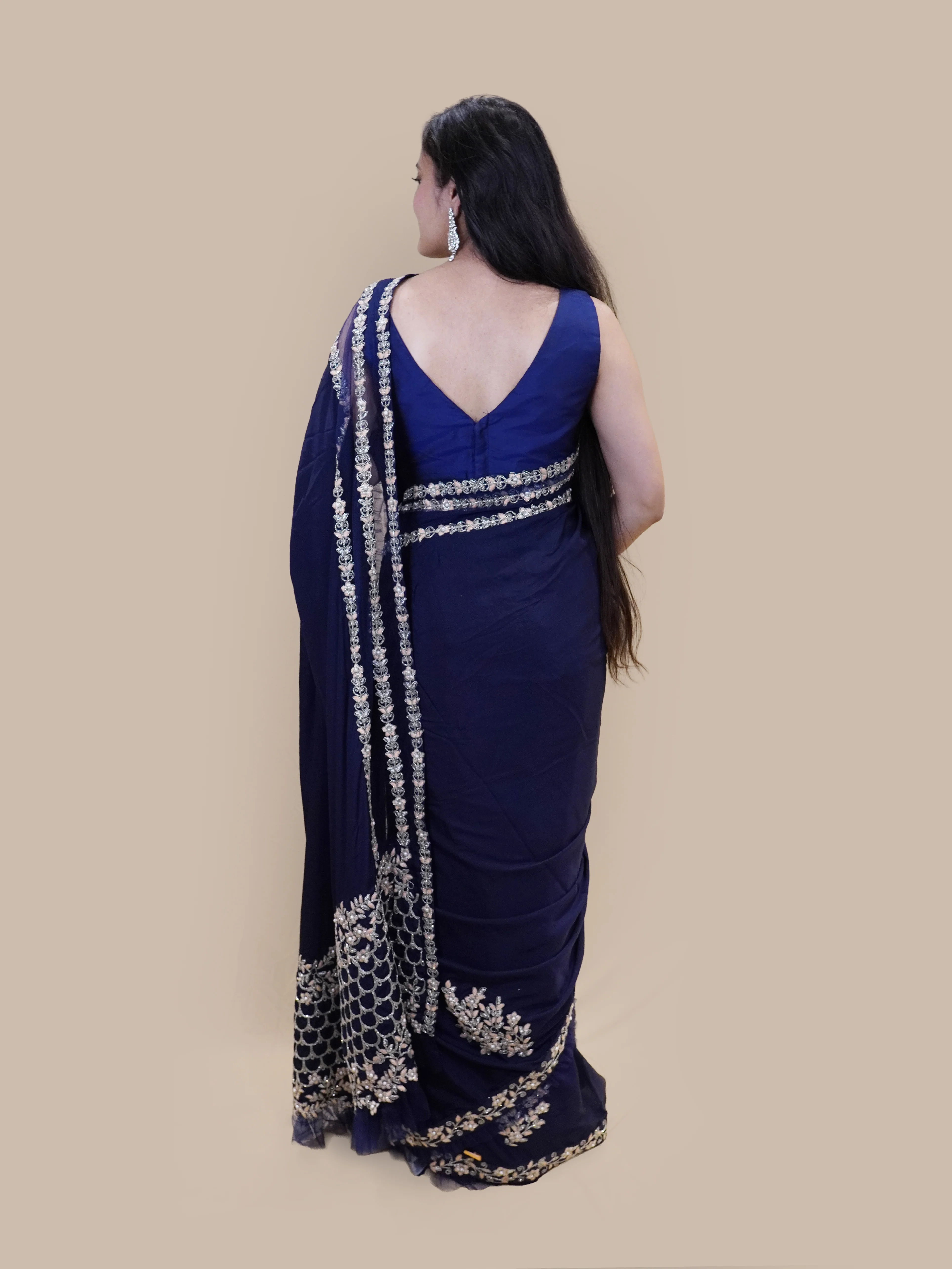 Midnight Garden Silk Georgette Saree (21724 gs-140) - Image 4