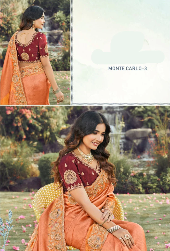 Carlo Sunset Heritage Saree - Image 3