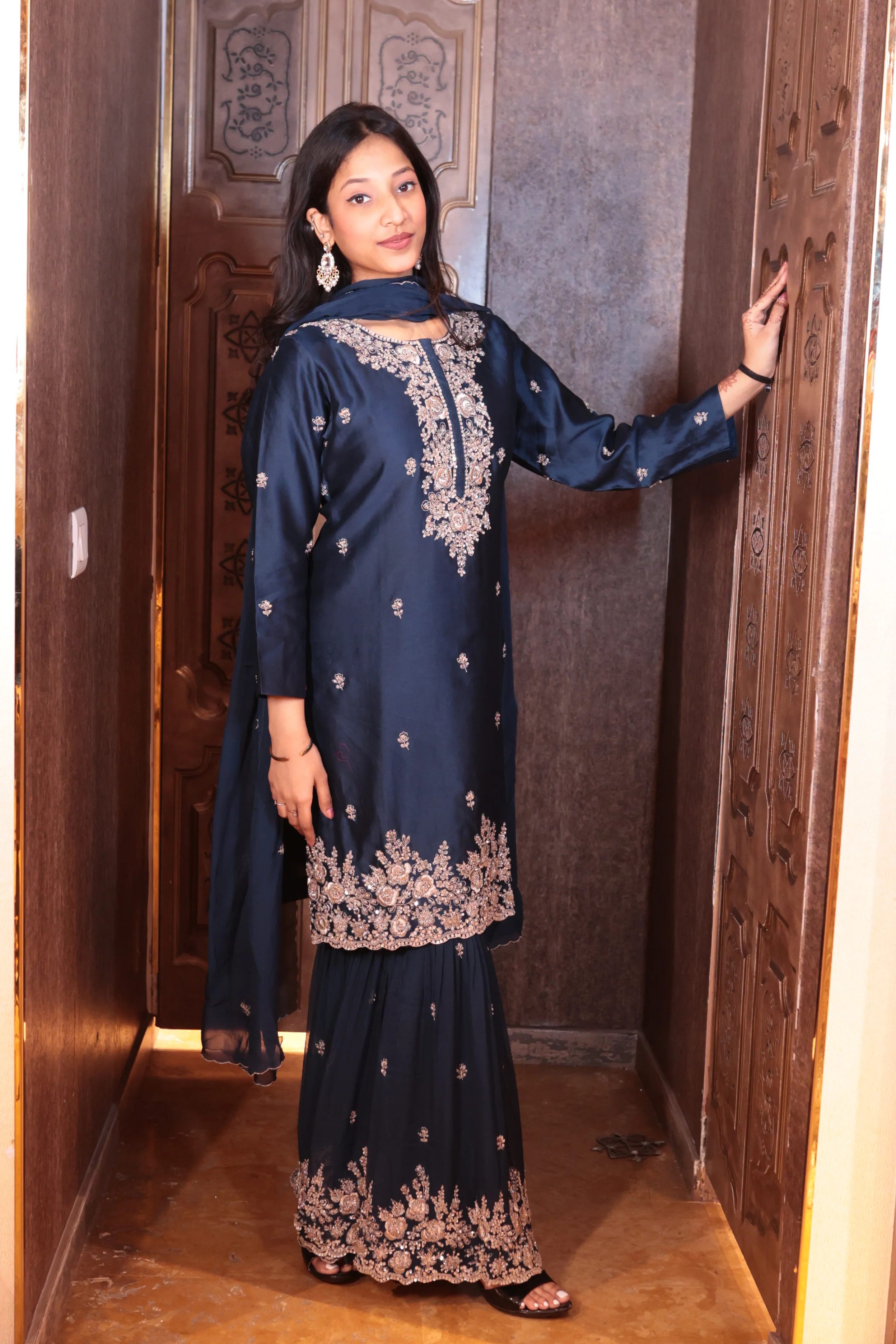Navy Noir Sharara Suit ( SN-34 B-83) - Image 4