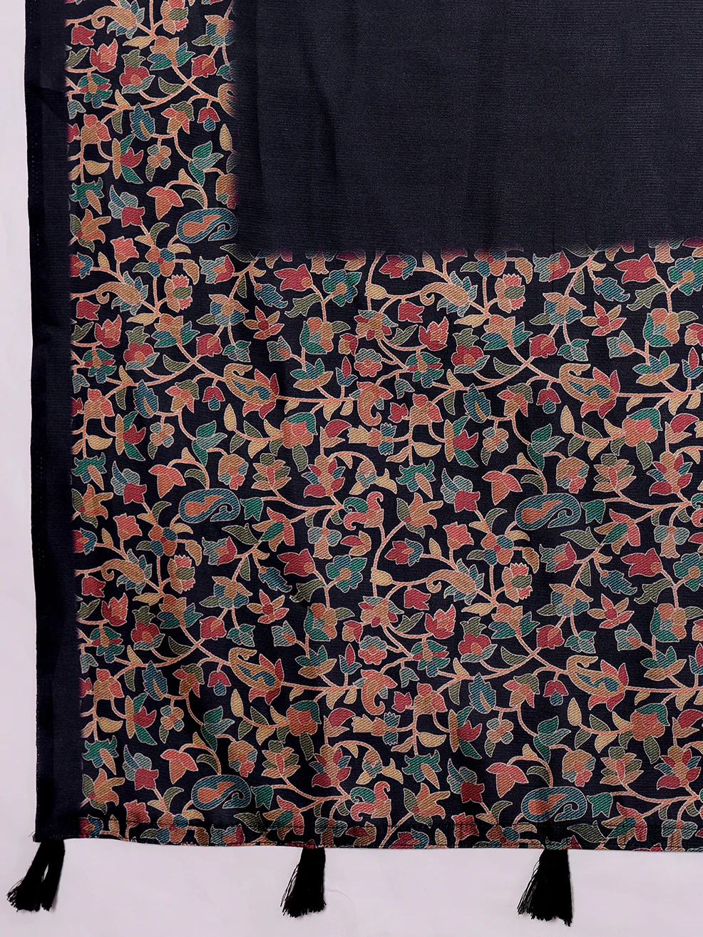 Sage & Emerald Satin Tussar Digital Printed Saree - Image 7