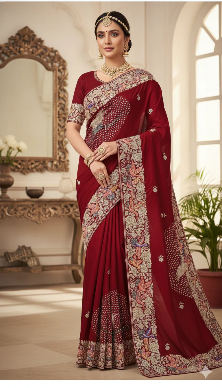 Celestial Crane Silk Saree B-29 - Image 3