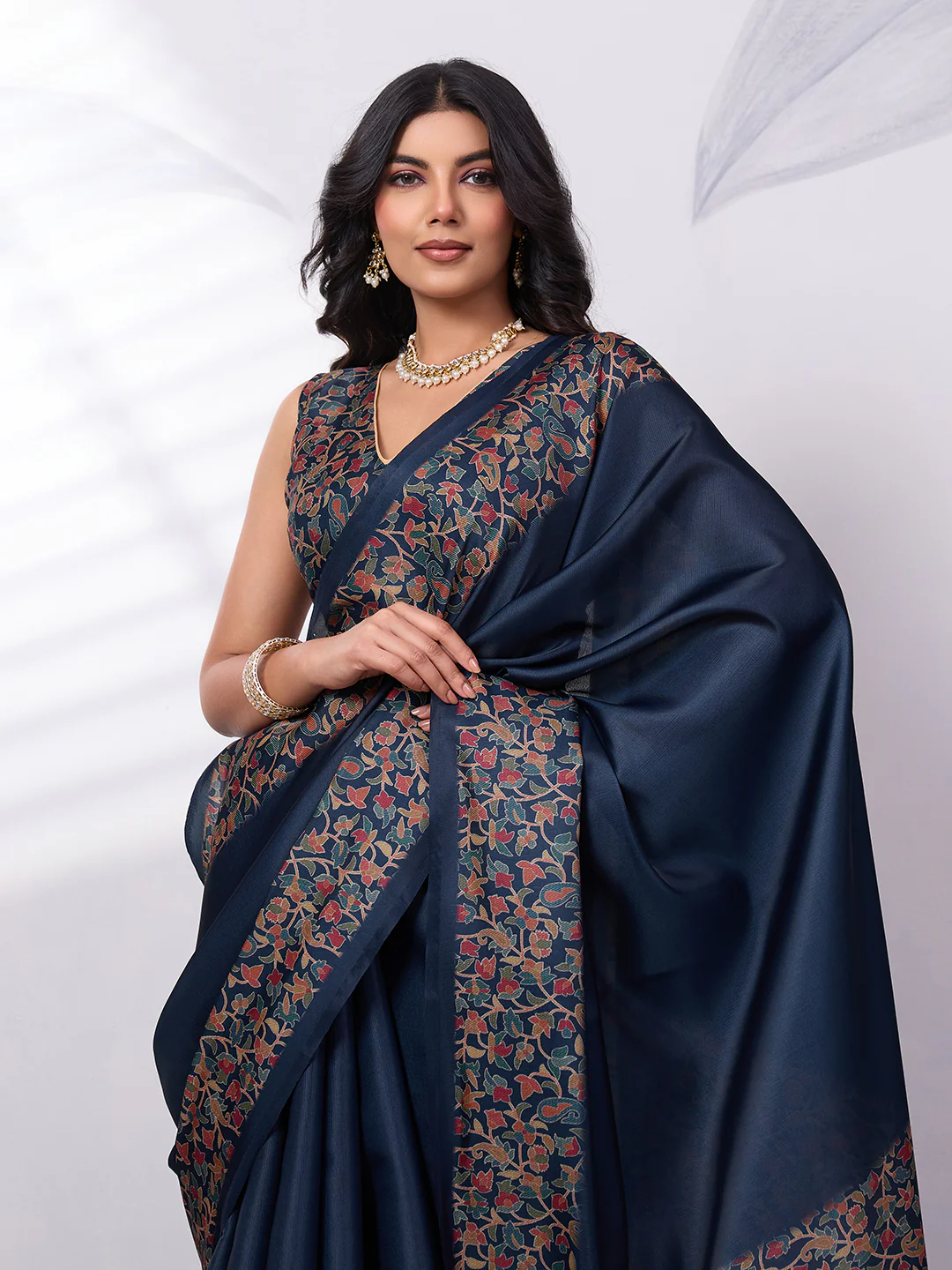 Satin Tussar Digital Printed Saree - Image 3