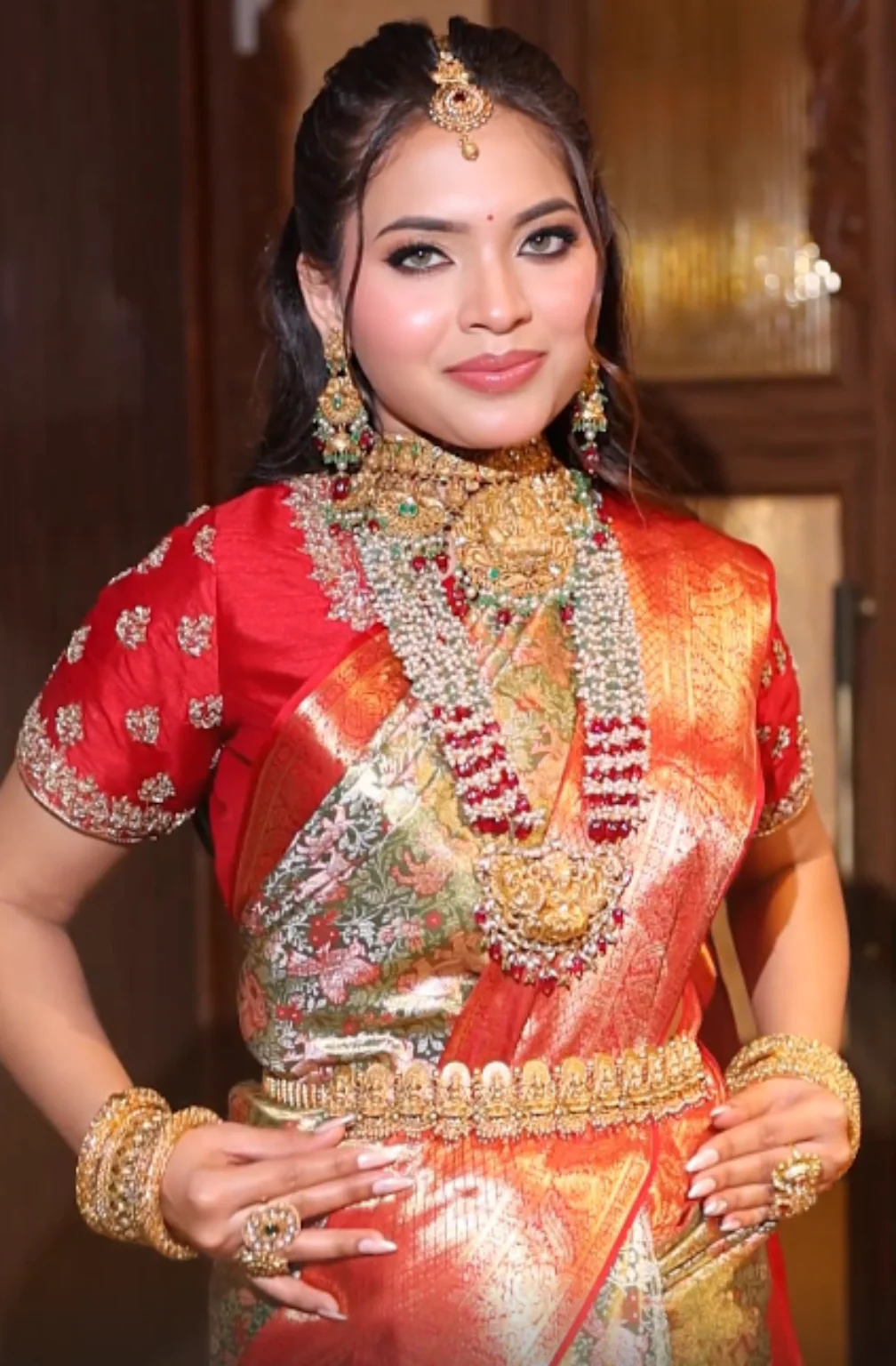 Aashna Crimson Silk Saree (SNJC AP-24) - Image 3