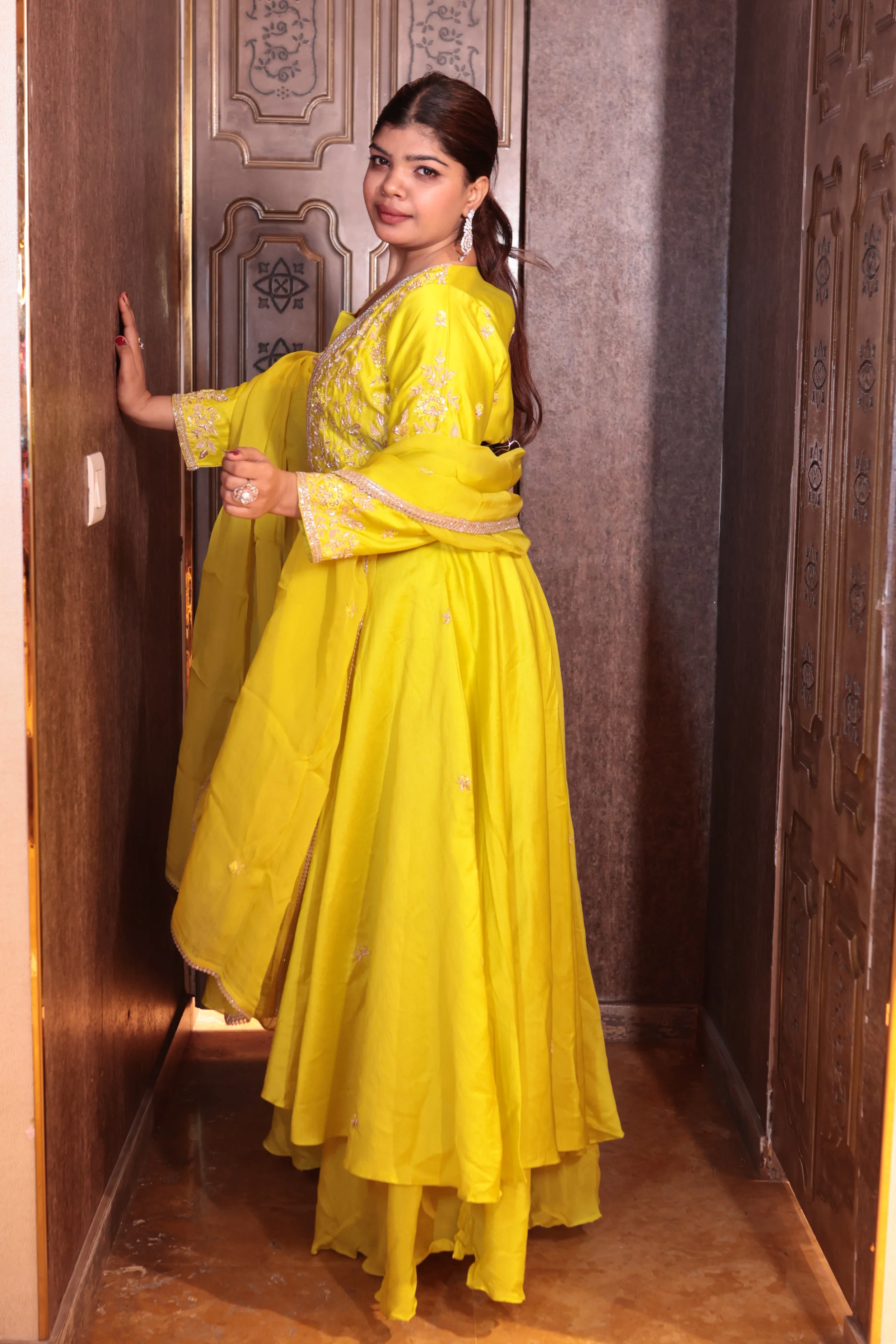 Lemon Zest Layered Kurti Set ( SN205 B-83) - Image 3